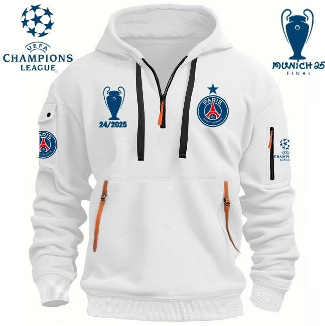 2025 Champions League Paris Saint-Germain Half Zipper Hoodie Presents For Football Lovers