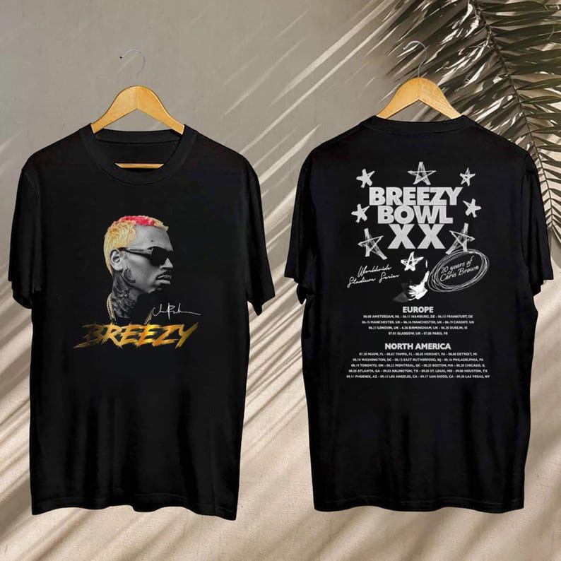 2025 Chris Brown Tour Breezy Bowl XX T-Shirt Gift Ideas For Fans