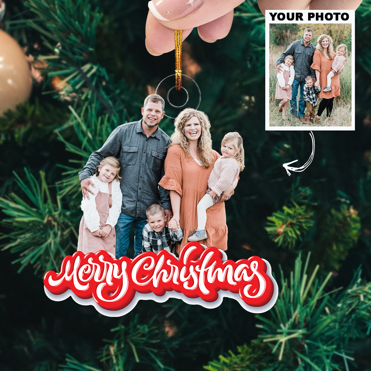 2025 Christmas Custom Photo Personalized Photo Mica Ornament Christmas Gift For Family