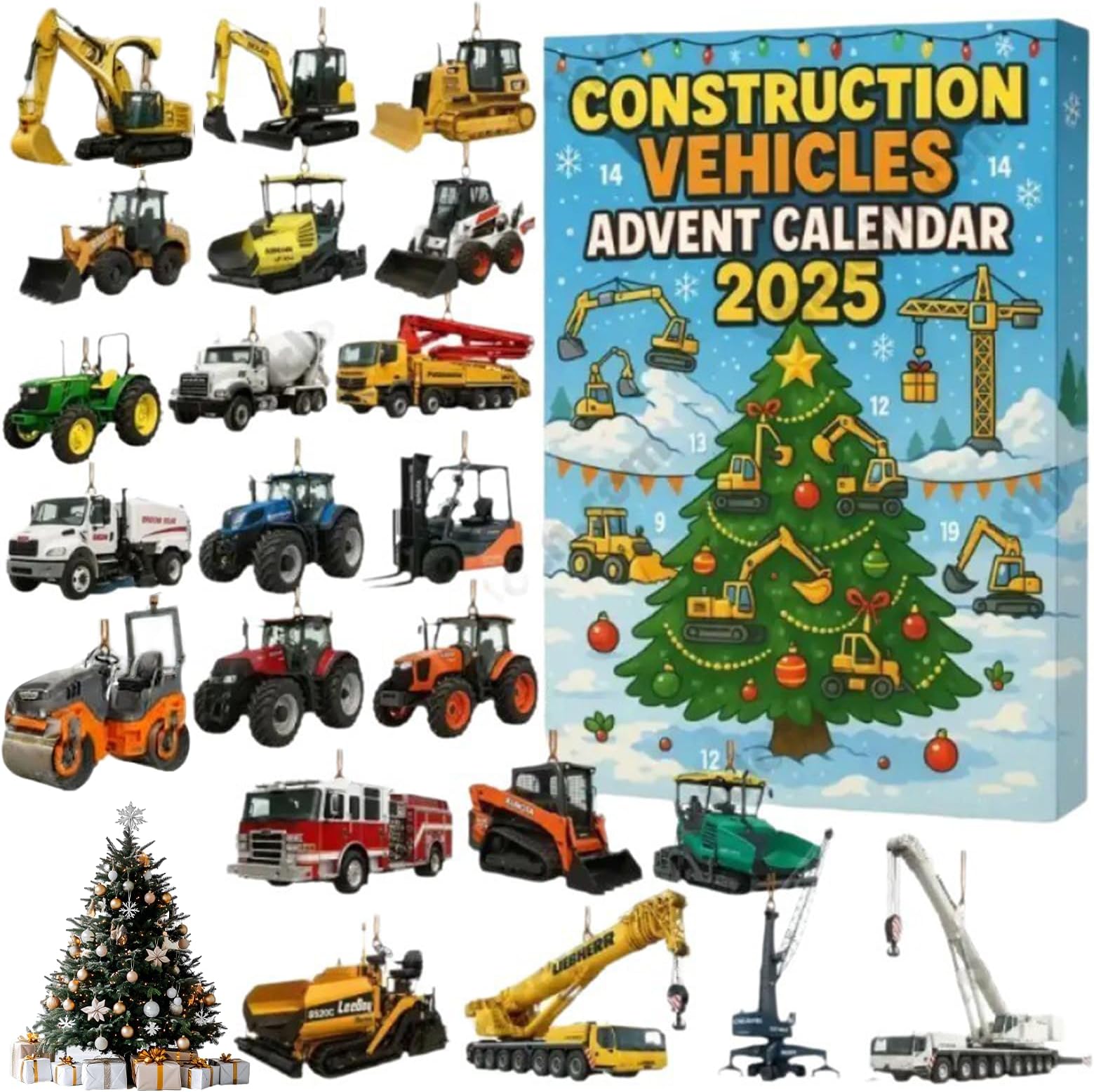 2025 Construction Vehicles Advent Calendar for Kids Christmas Countdown Gift for Boys Girls