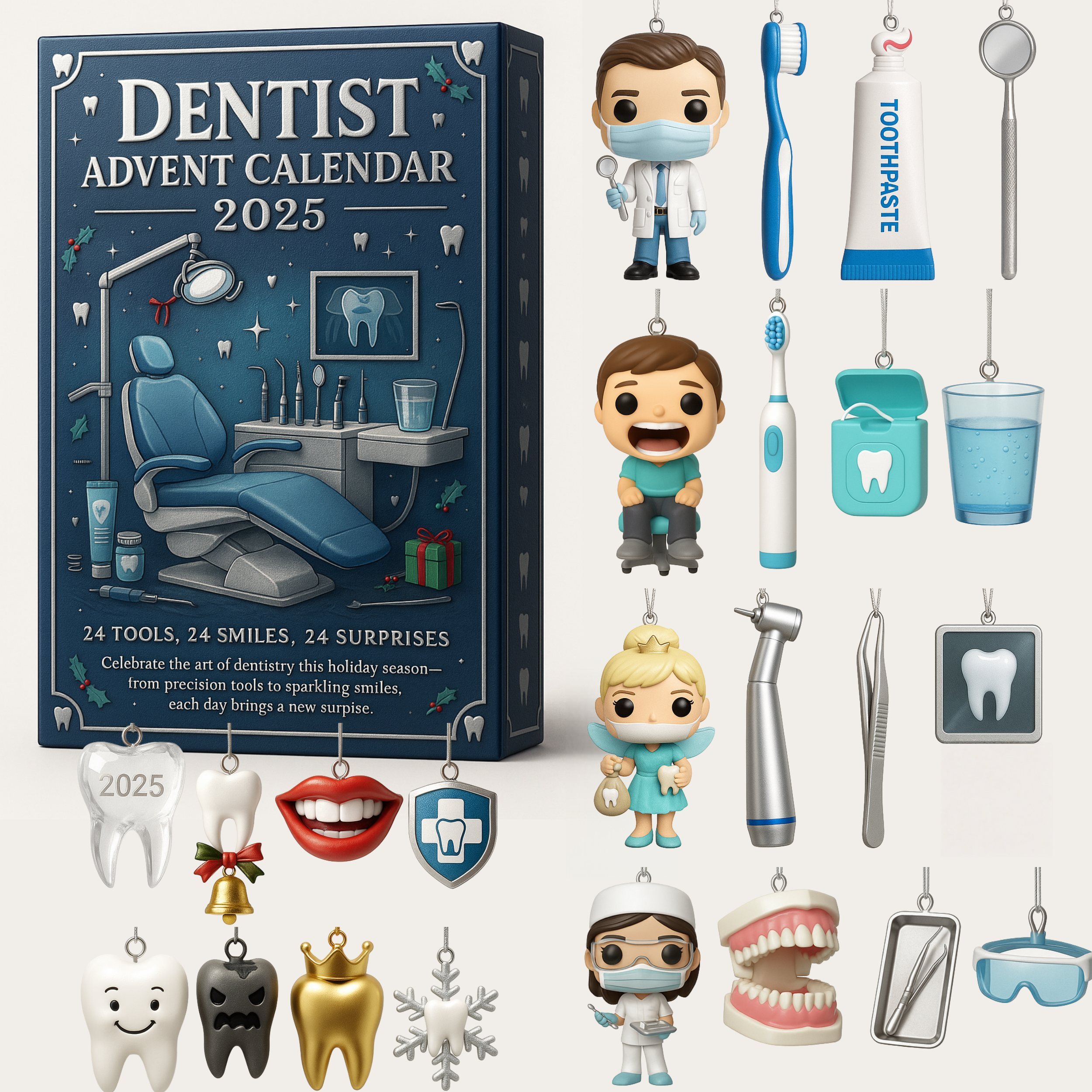 2025 Dentist Advent Calendar Christmas Countdown Calendar Home Decor Xmas Gifts