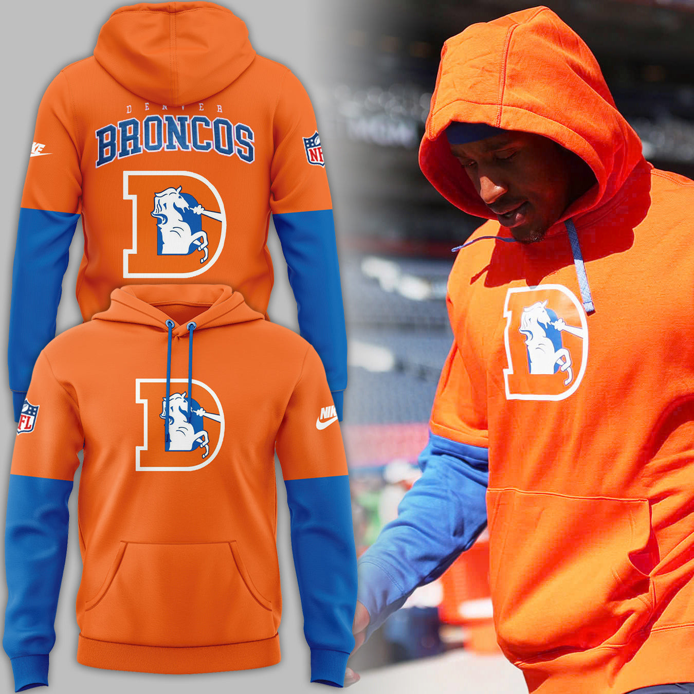 2025 Denver Broncos Throwback To 77 Hoodie Presents For Football Lovers