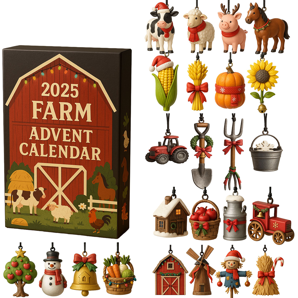 2025 Farm Advent Calendar 24 Day Christmas Countdown Christmas Gifts For Farmers