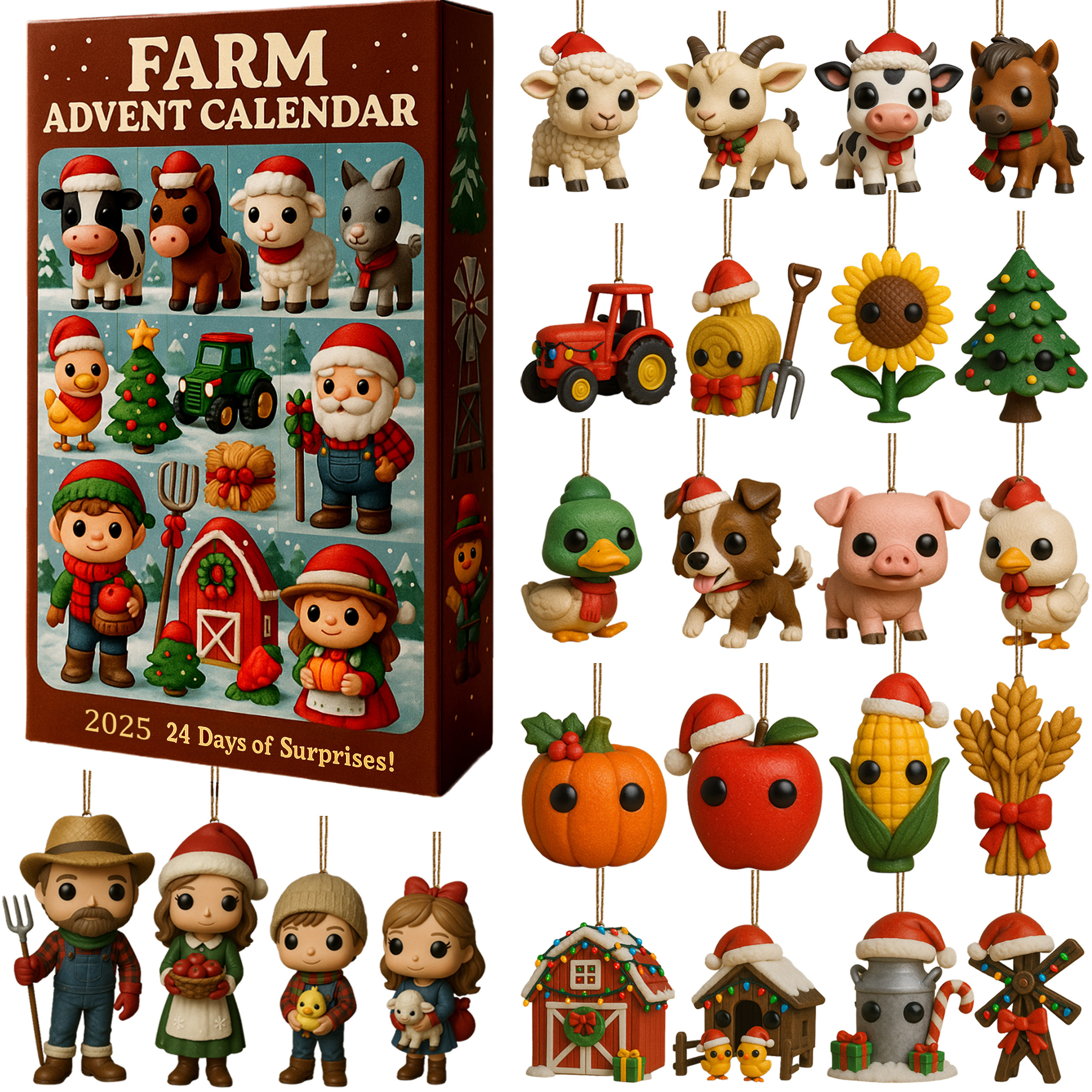 2025 Farm Advent Calendar Fun Advent Calendar Animal Lovers Christmas Gifts