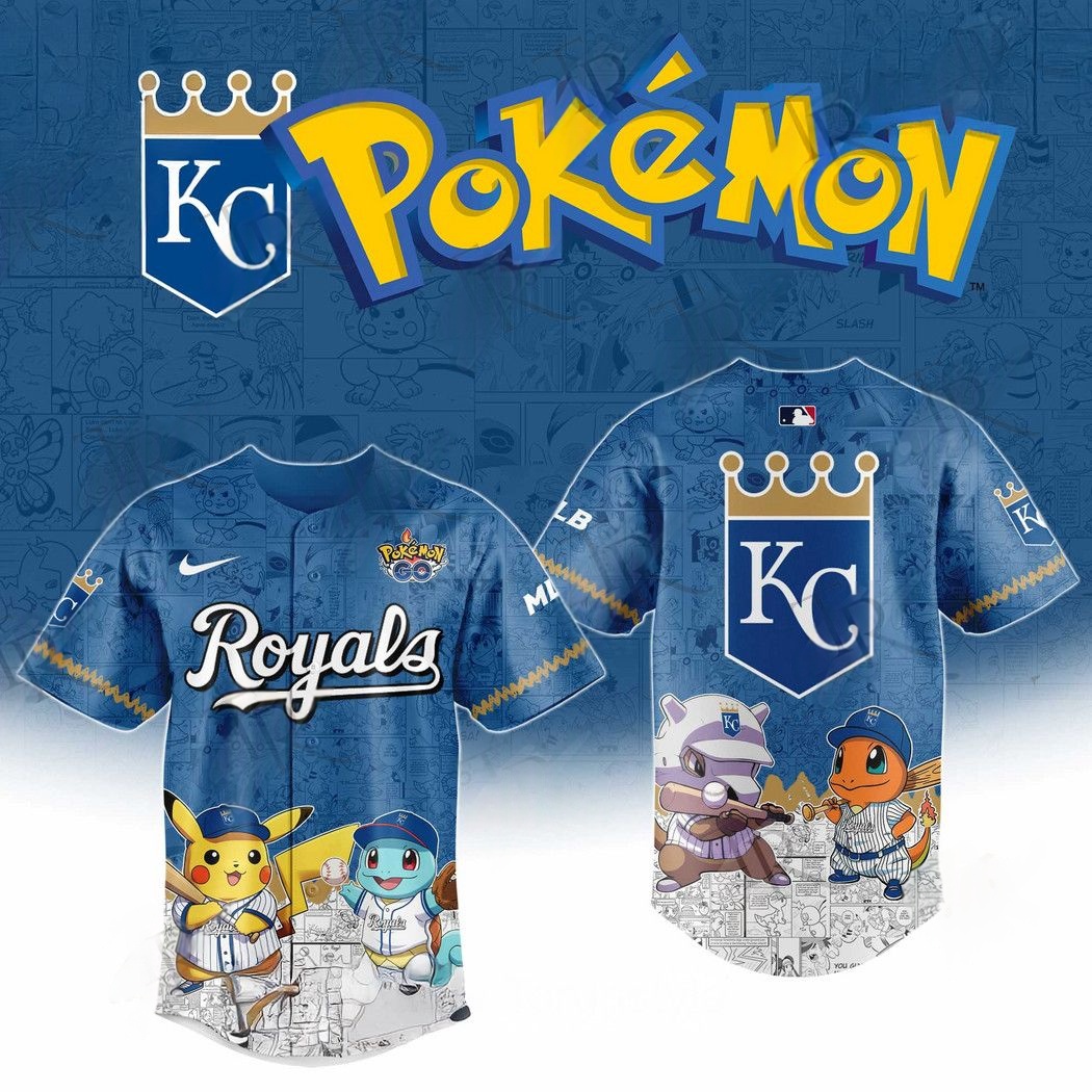 2025 Kansas City Royals Pokemon Go Special Edition Baseball Jersey Baseball Gifts Ideas