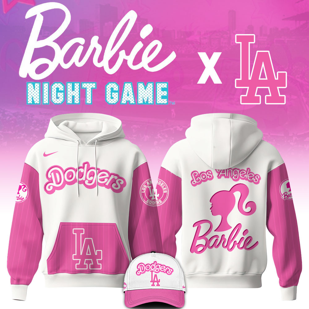 2025 Los Angeles Dodgers Barbie Hoodie Presents For Baseball Lovers