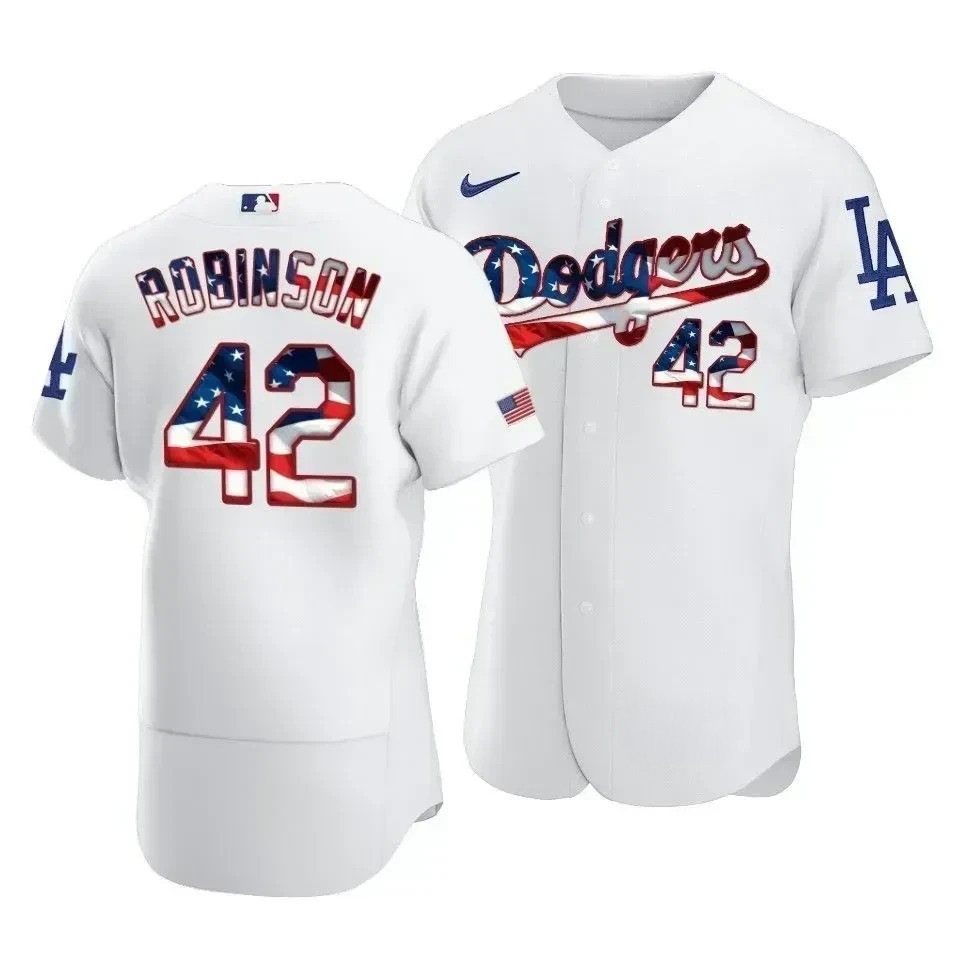 2025 Los Angeles Dodgers Jackie Robinson 42 Jackie Robinson Independence Day MLB Jersey