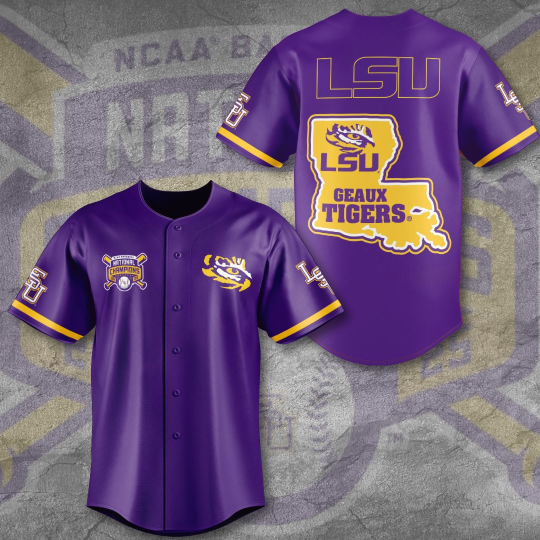 2025 LSU Geaux Tigers Baseball Baseball Jersey Baseball Player Gift Ideas