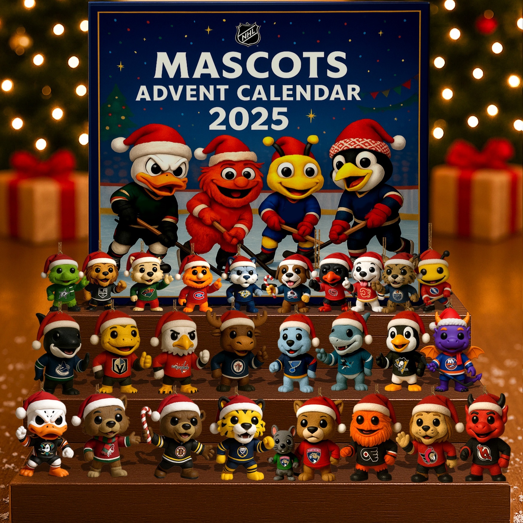 2025 Mascots Advent Calendar Animal Themed Christmas Gifts For Hockey Lovers
