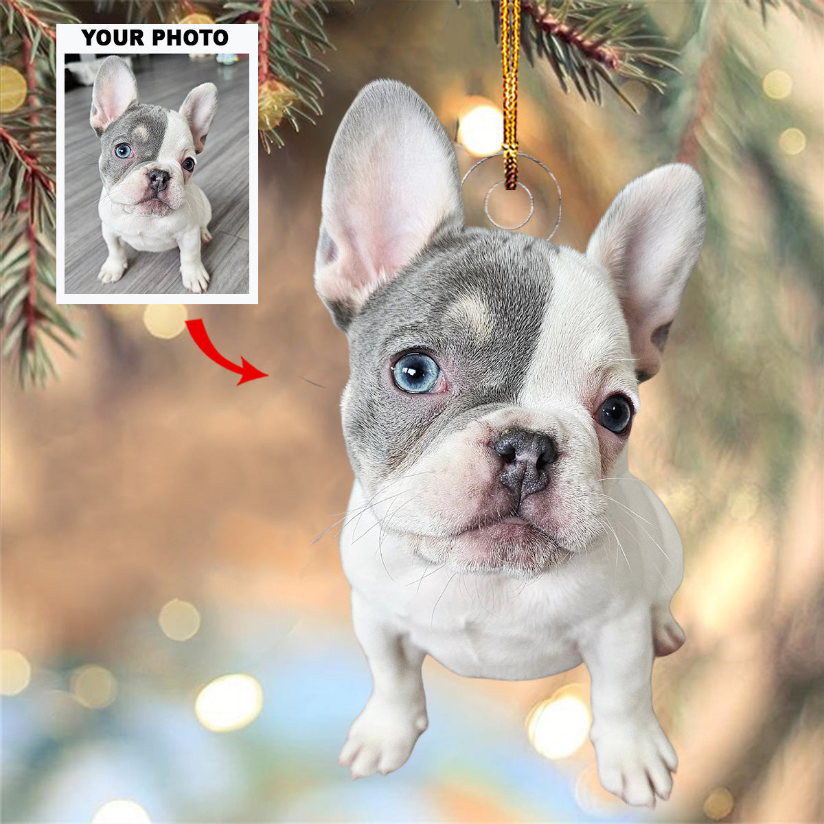 2025 Merry Puppins Personalized Photo Mica Ornament Gift For Pet Lovers Pet Owners Family