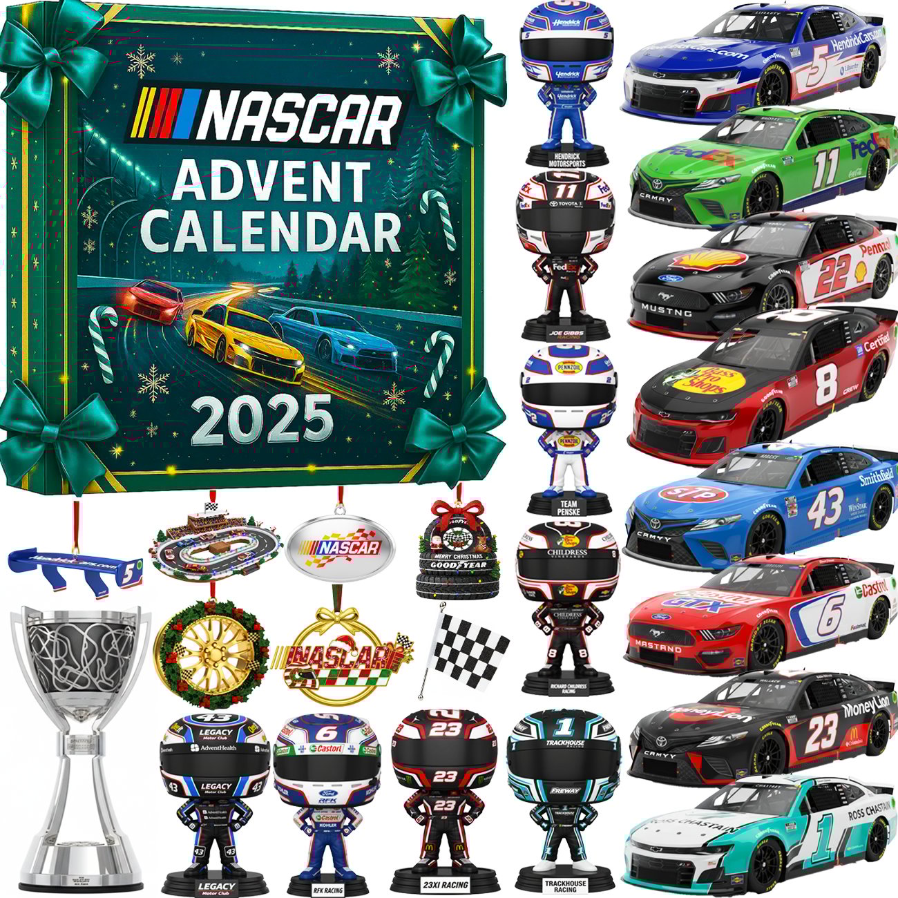 2025 Nascar Advent Calendar Christmas Countdown Home Decor Xmas Gift Ideas