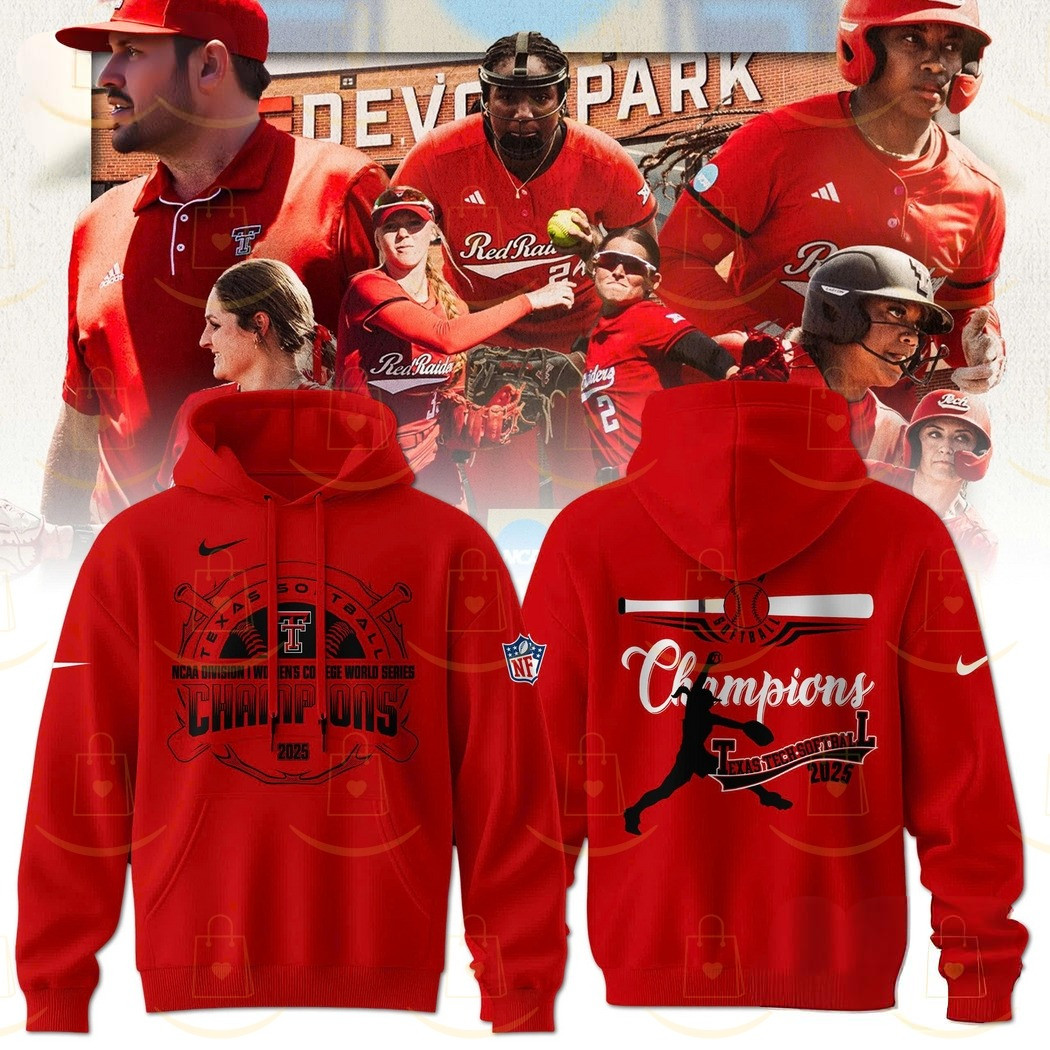 2025 National Champions Texas Tech Red Raiders Softball Hoodie Gifts For Fans