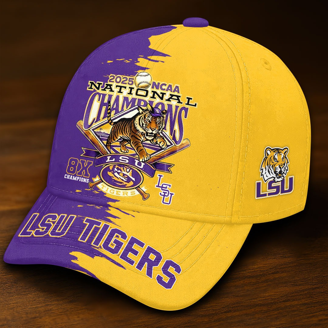 2025 NCAA 8X Champions LSU Tigers Classic Cap Baseball Player Gift Ideas