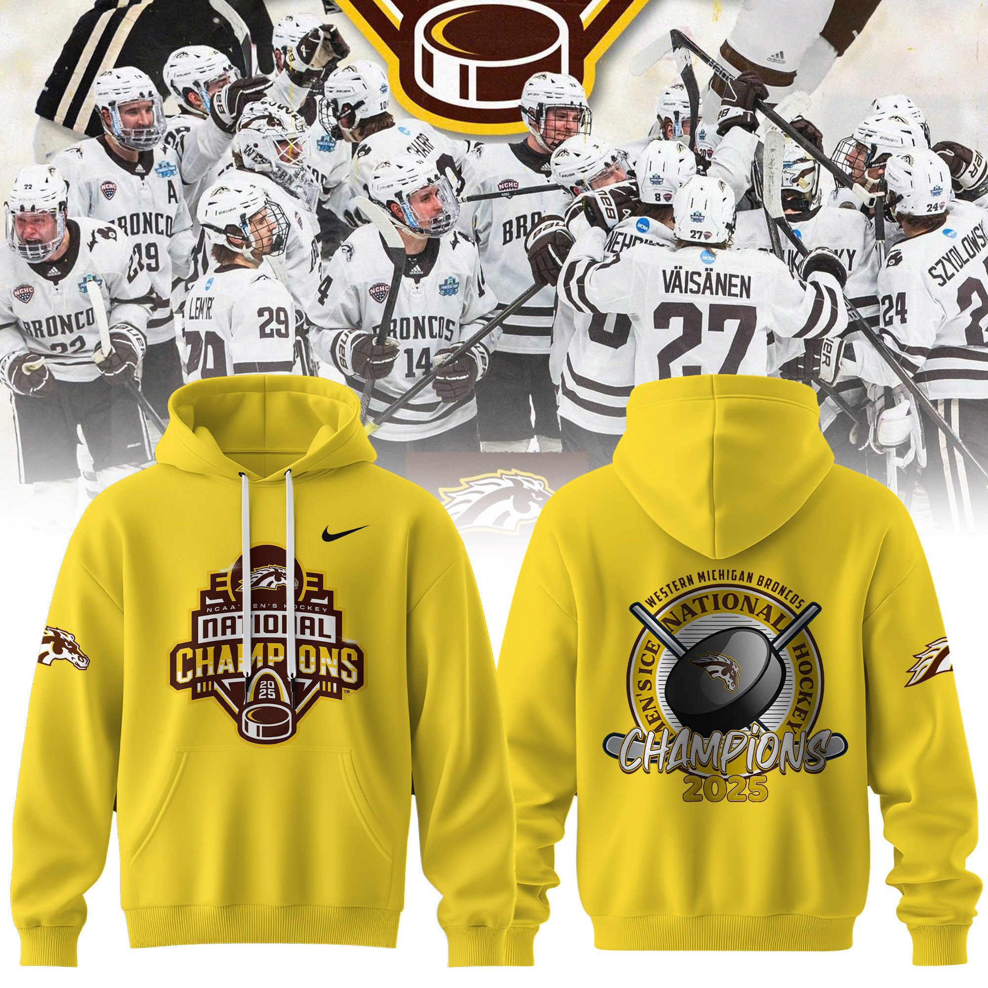 2025 NCAA Division Men's Ice Hockey Championship Champion Hoodie Gifts For NHL Fans