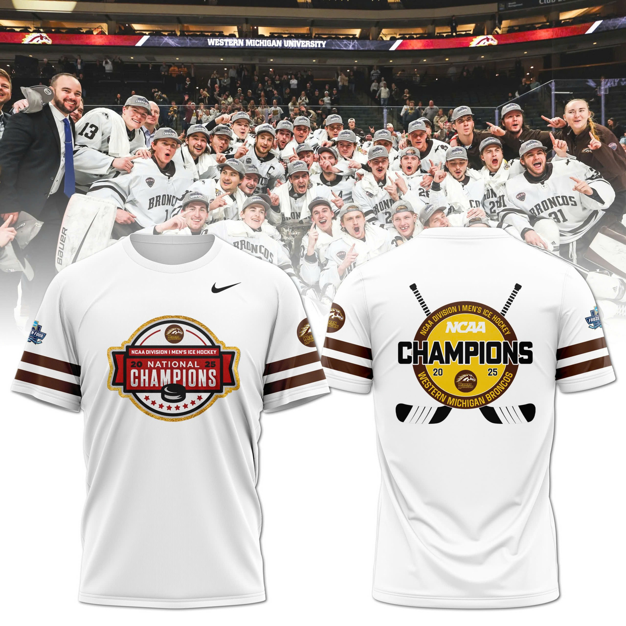 2025 NCAA Division Men's Ice Hockey Championship Champion Shirt Gift Ideas For Hockey Fans