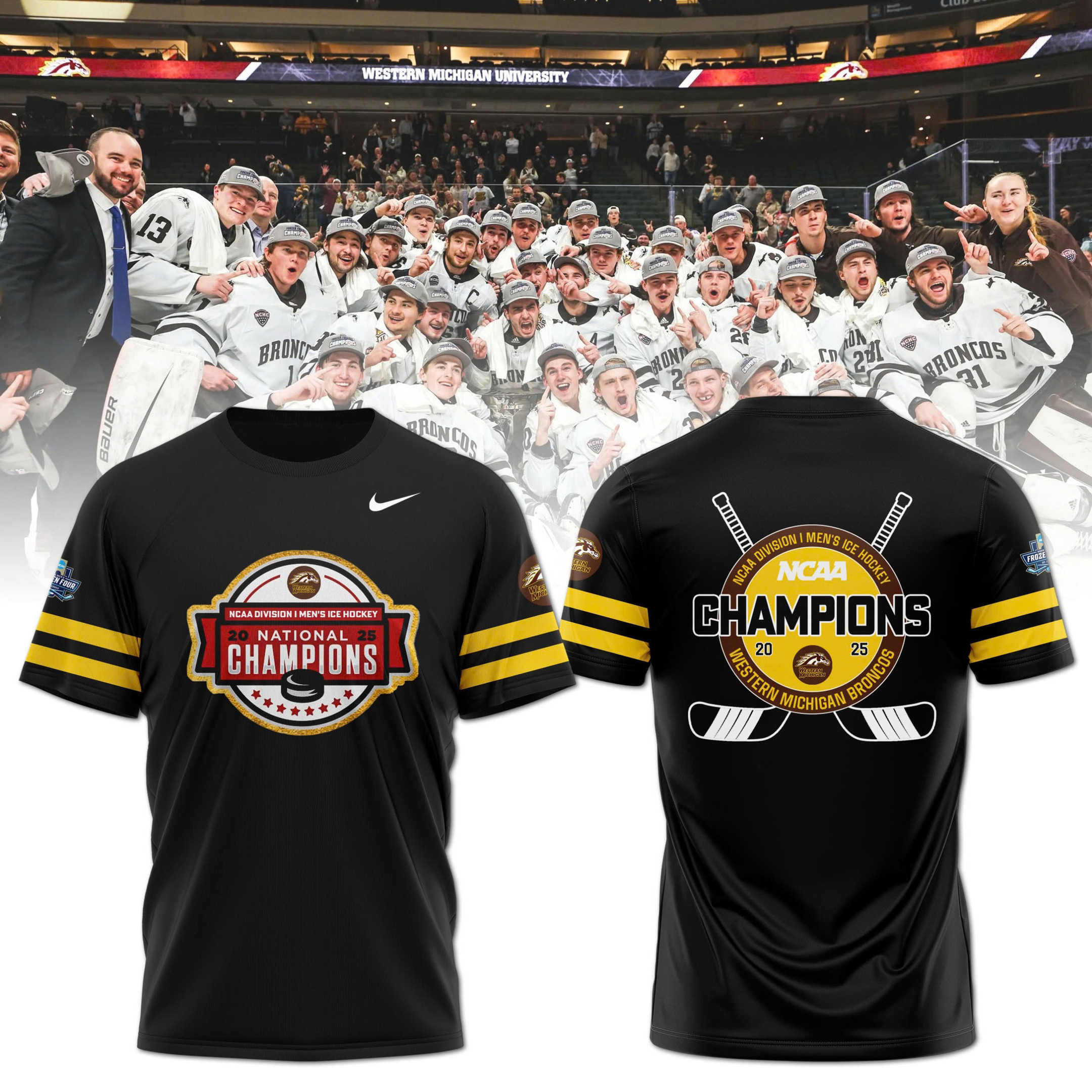 2025 NCAA Division Men's Ice Hockey Championship T-Shirt Gifts For Ice Hockey Fans