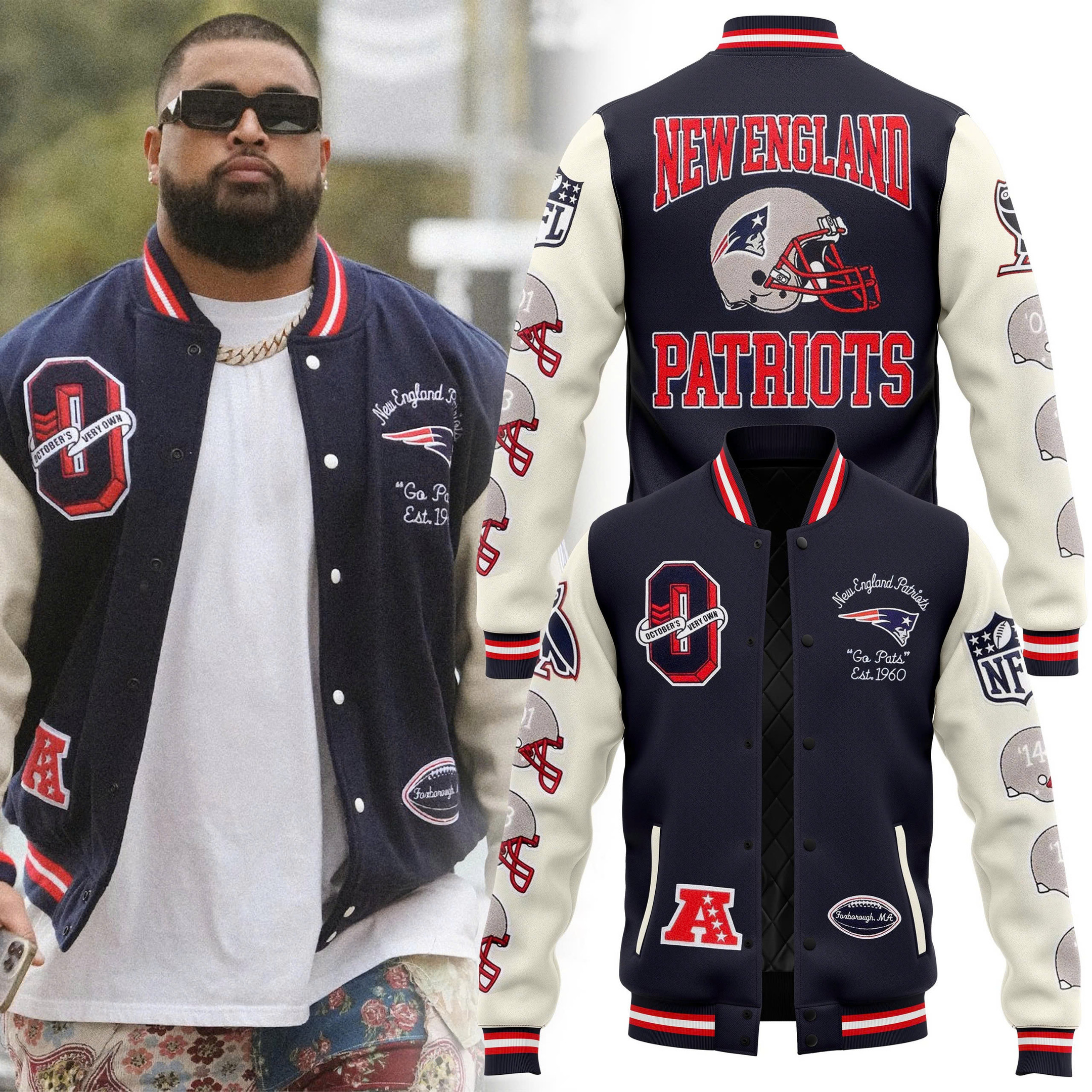 2025 New England Patriots Go Pats Est 1960 Limited Edition Exclusive Jacket Presents For Football Lovers