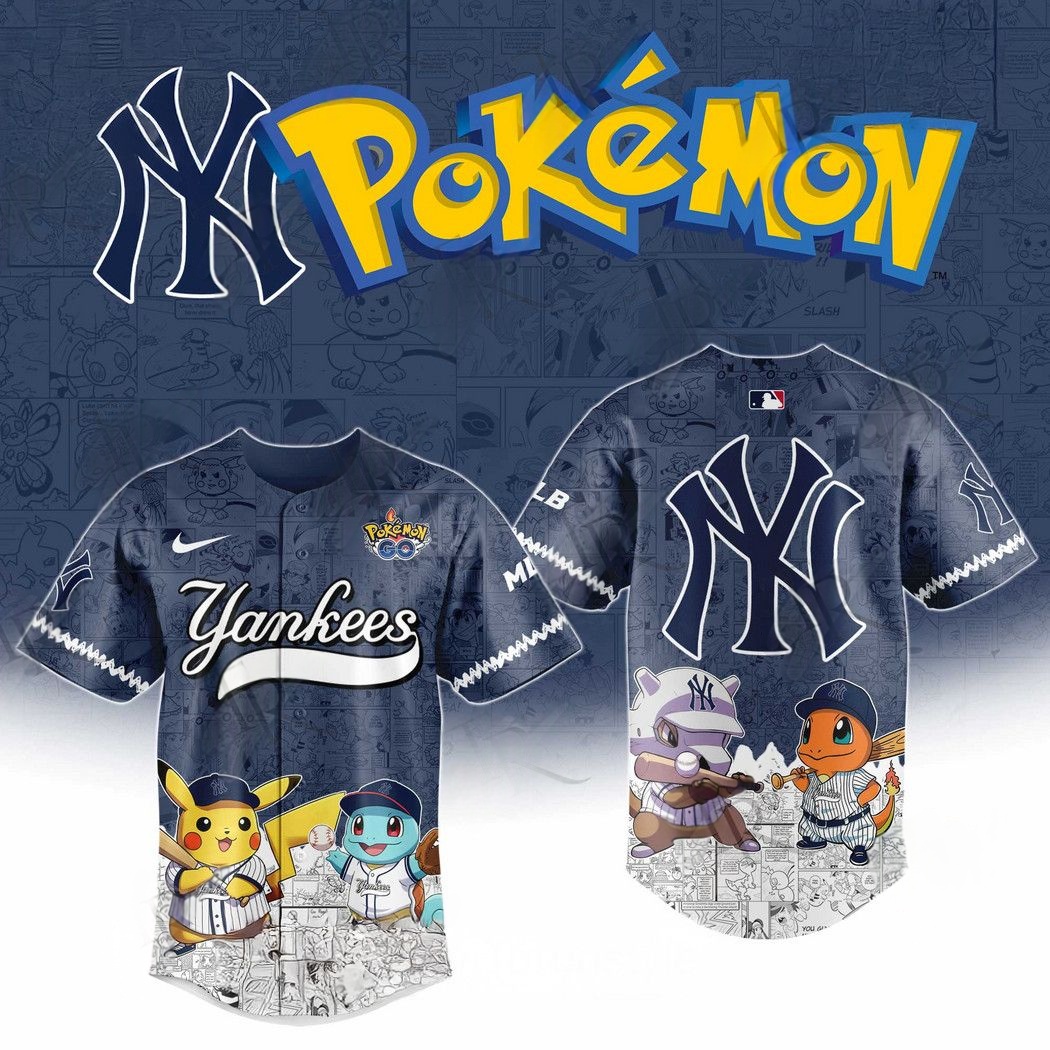 2025 New York Yankees Pokemon Go Special Edition Baseball Jersey Gifts For Baseball Fans