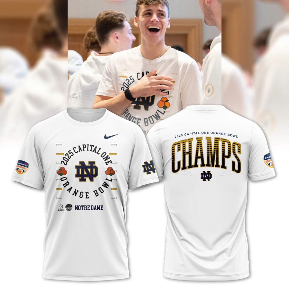 2025 Orange Bowl Champions Notre Dame Fighting Irish Football T-Shirt Presents For Hockey Lovers
