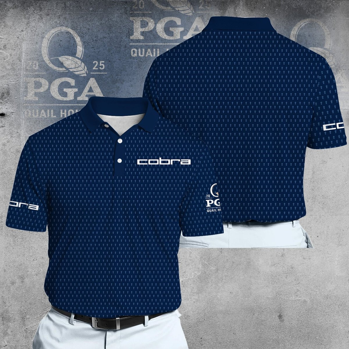 2025 PGA Quail Hollow Blue Cb Men Polo Shirt PGA Merch Golf Gifts For Golfers