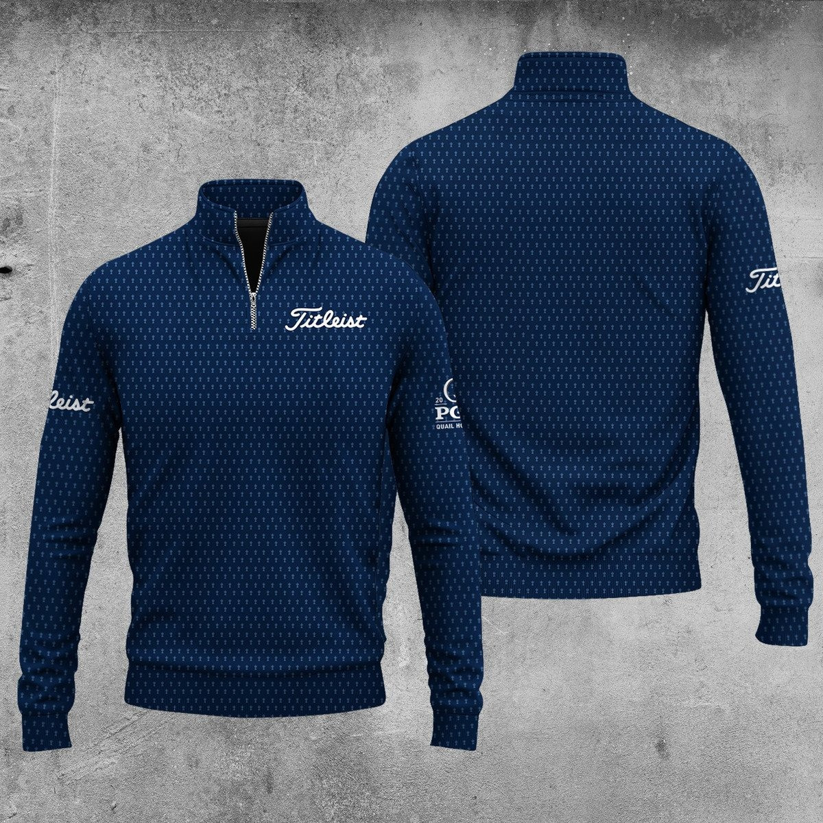2025 PGA QUAIL HOLLOW Blue Men Quarter-Zip Pullover Golf Gifts For Golfers