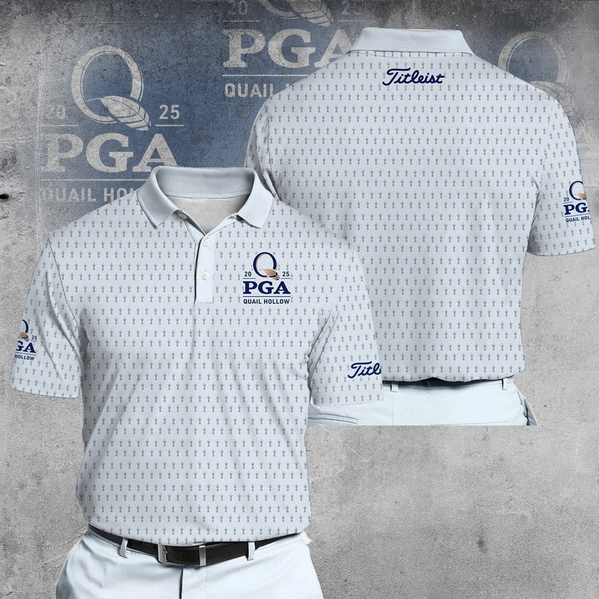 2025 PGA Quail Hollow Light Blue V2 Men Polo Shirt PGA Merch Golf Gifts For Golfers