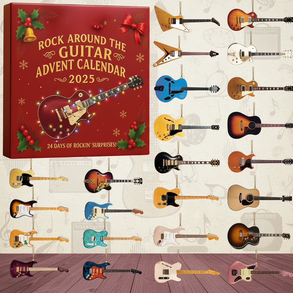 2025 Rock Around The Guitar Advent Calendar Xmas Decor Cool Advent Calendar Guitar Lover Gifts