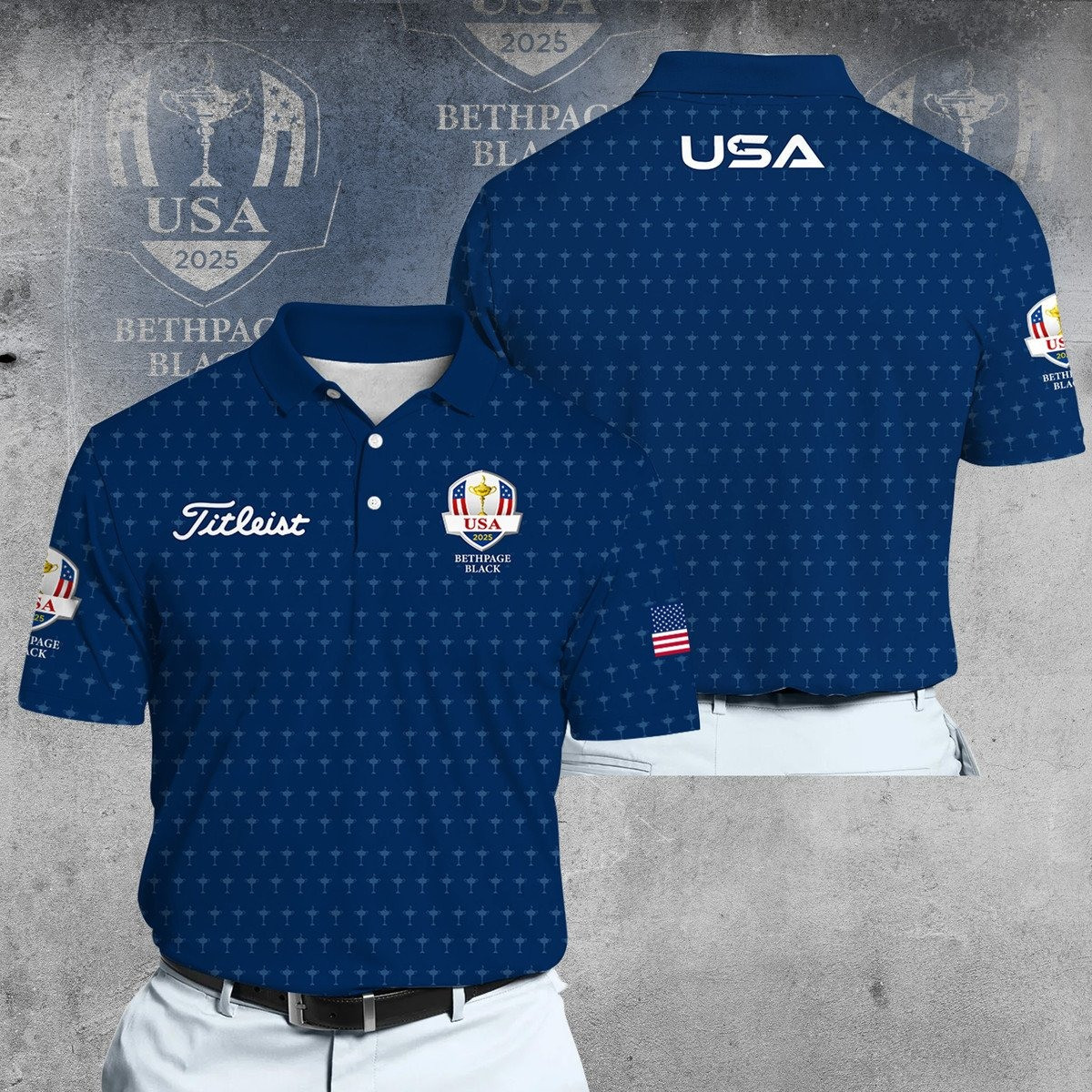 2025 Ryder Cup USA Team Blue V3 Dynamic Microfiber Men Polo Shirt Golf Gifts For Golfers