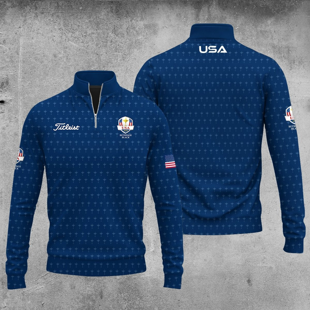 2025 Ryder Cup USA Team Blue V3 Men Quarter-Zip Pullover Golf Gifts For Golfers