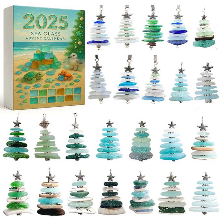 2025 Sea Glass Advent Calendar Christmas Countdown Decor Best Gifts For Xmas