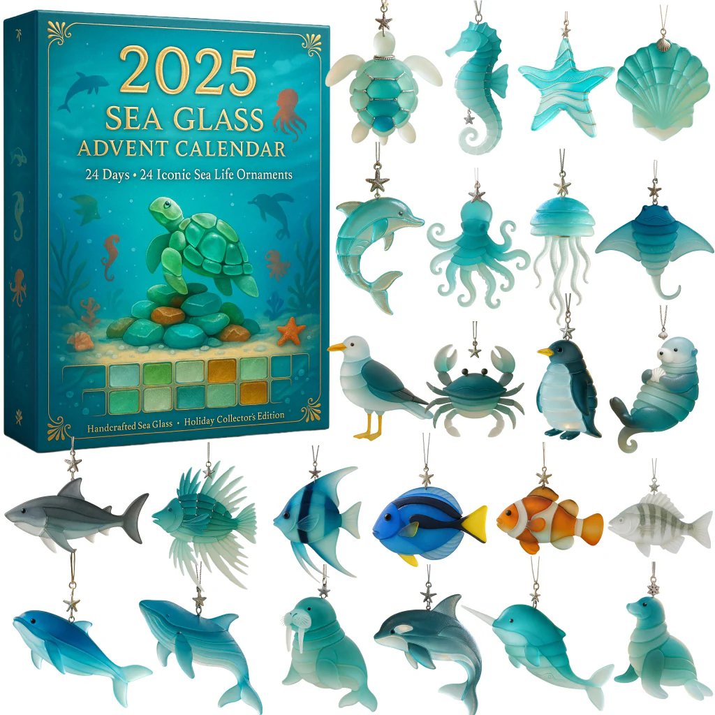 2025 Sea Glass Advent Calendar Ocean Treasures Christmas Advent Calendar Gift Ideas