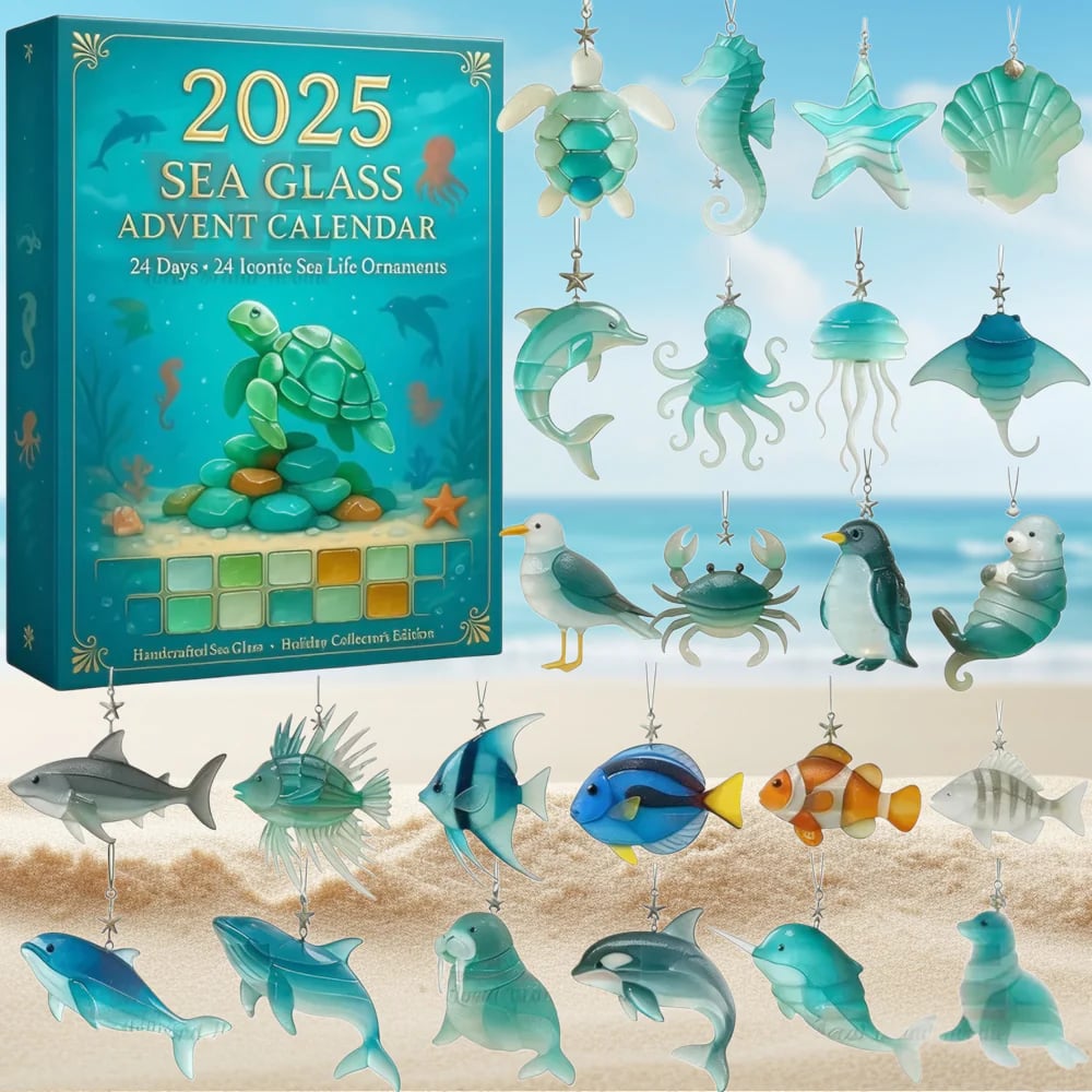 2025 Sea Glass Marine Life Advent Calendar Christmas Calendar Xmas Gifts For Animal Lovers