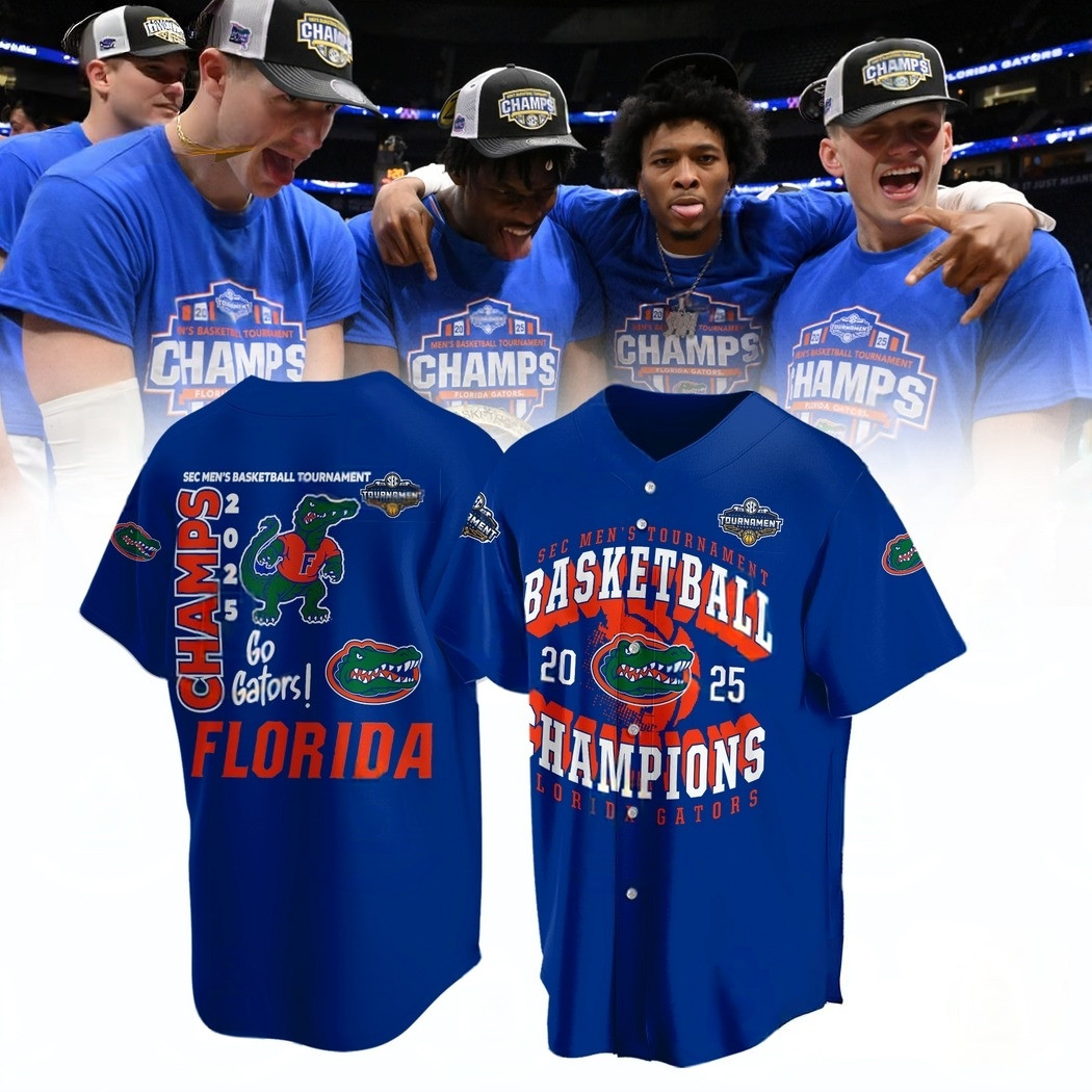 2025 SEC Men's Basketball Champions Florida Gators Go Gators Baseball Jersey Gift For Fans