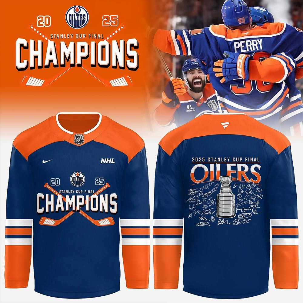 2025 Stanley Cup Champions Edmonton Oilers Hockey Jersey Gift For Hockey Fans