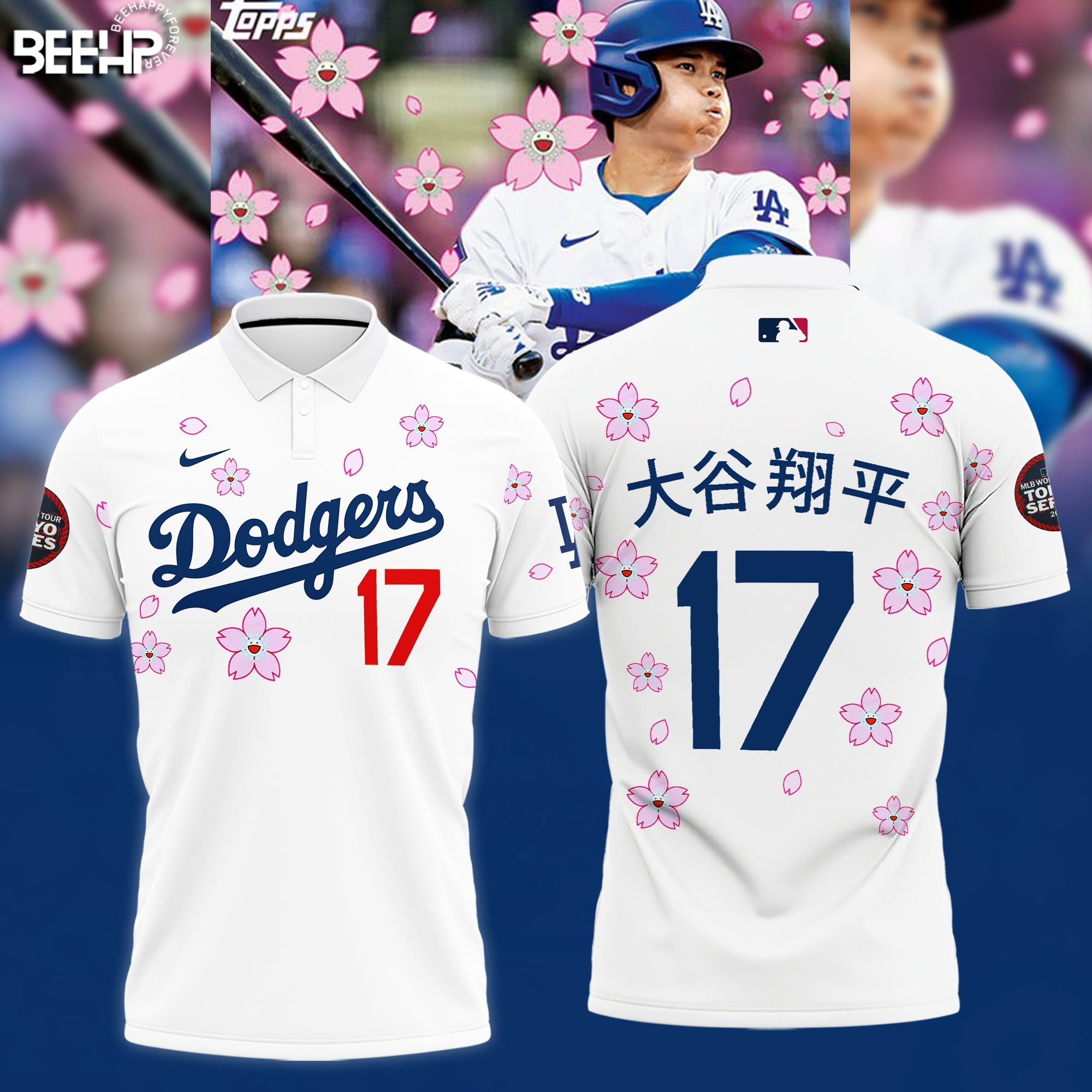 2025 Takashi Murakami Tokyo Series Los Angeles Dodgers Polo Shirt Gifts For Dodgers Fans