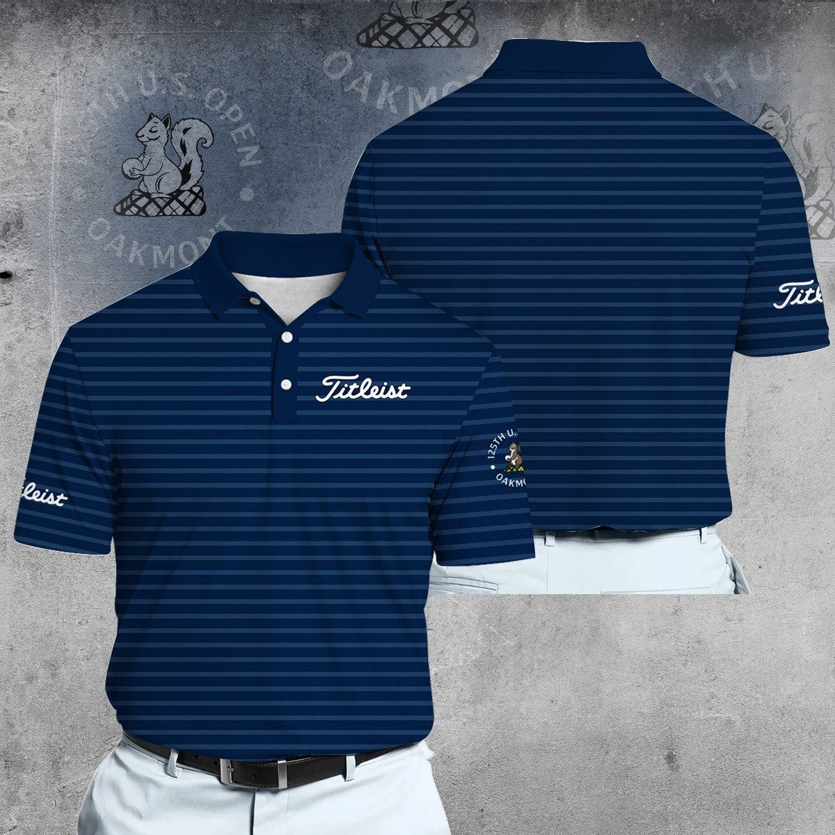 2025 US Open Horizontal Striped Blue Dynamic Microfiber Men Polo Shirt Golf Gifts For Men