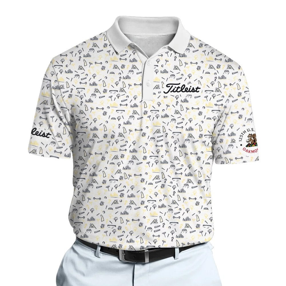 2025 US Open White Steel City Men Polo Shirt Gift Ideas For Golfers