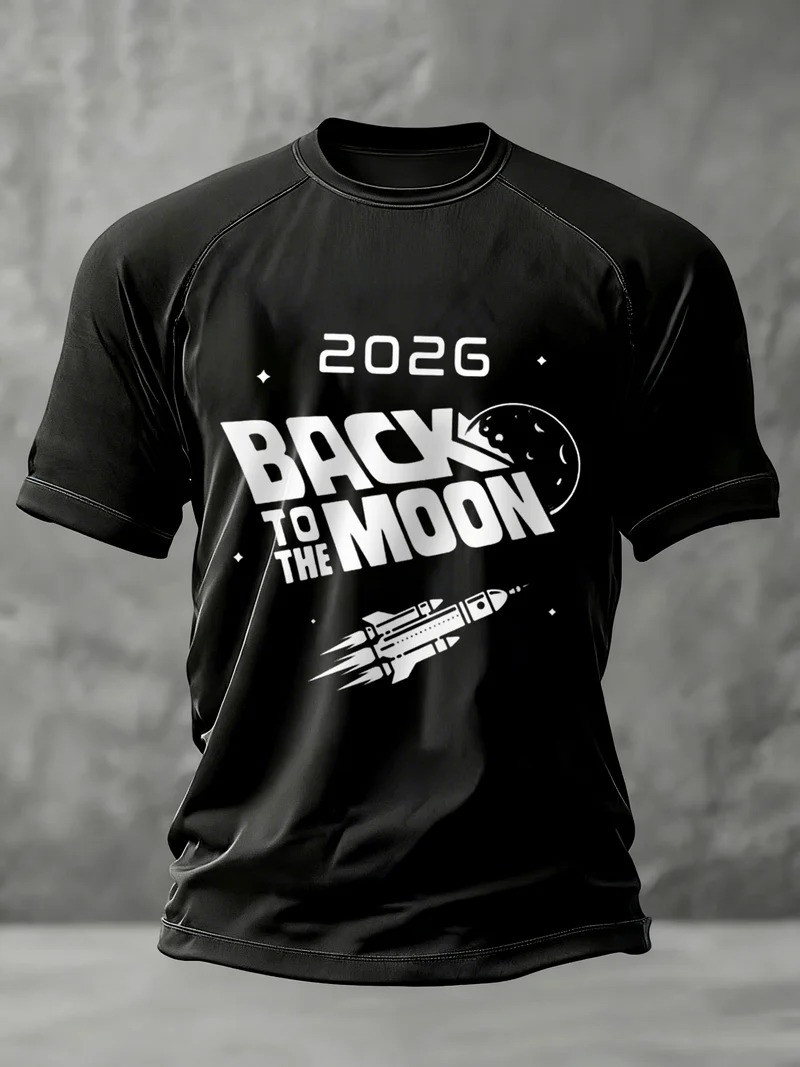 2026 Back To The Moon T-Shirt NASA Artemis Moon Mission Clothing Gift For Him