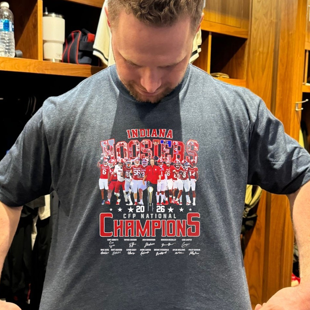 2026 CFP National Champions Indiana Football All Team Signatures Shirt Gift Ideas For Husband