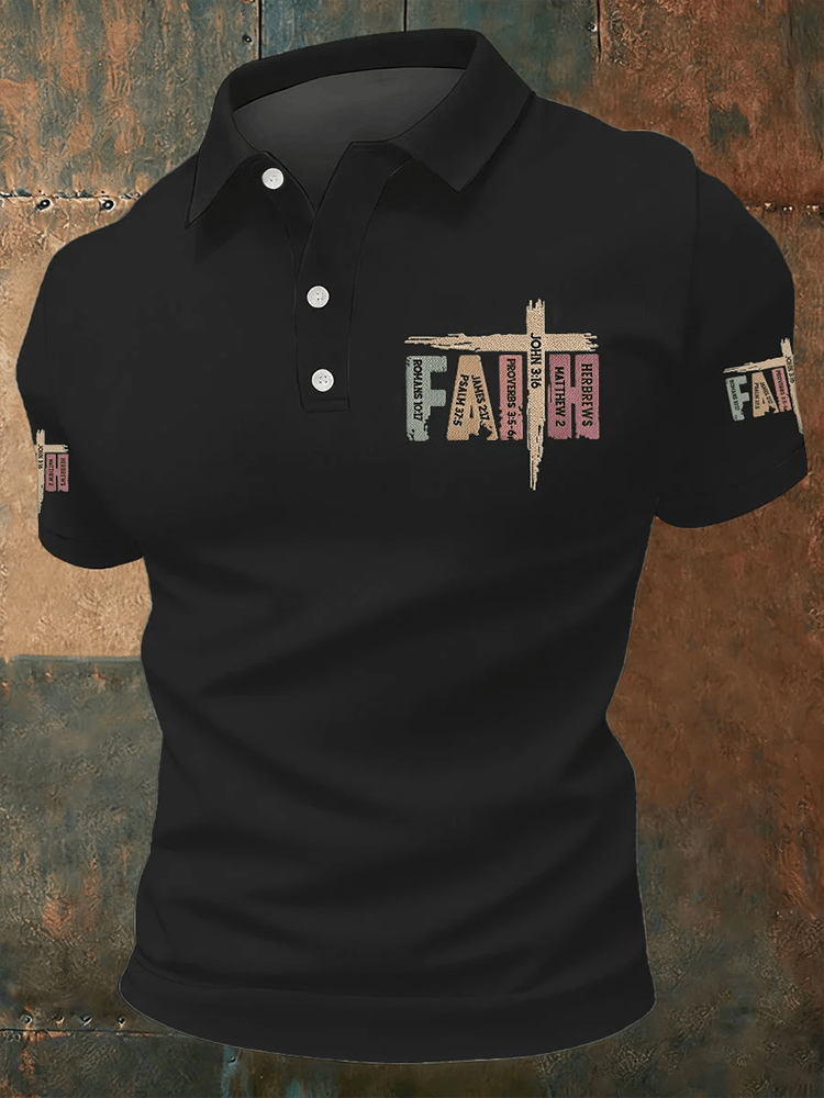 2026 Faith Cross Polo Shirt John 3 16 Merch Gift For Men Believers