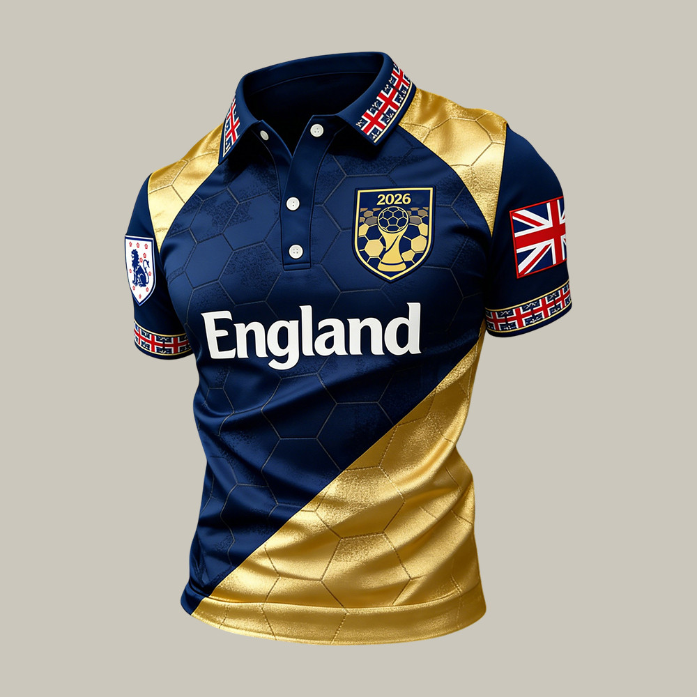 2026 FIFA World Cup England Polo Shirt England National Soccer Team Apparel
