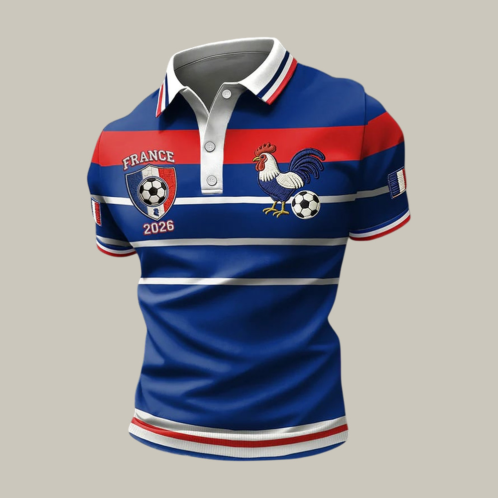 2026 FIFA World Cup France Rooster Polo Shirt Football Clothes 2026 World Cup Gear For Him