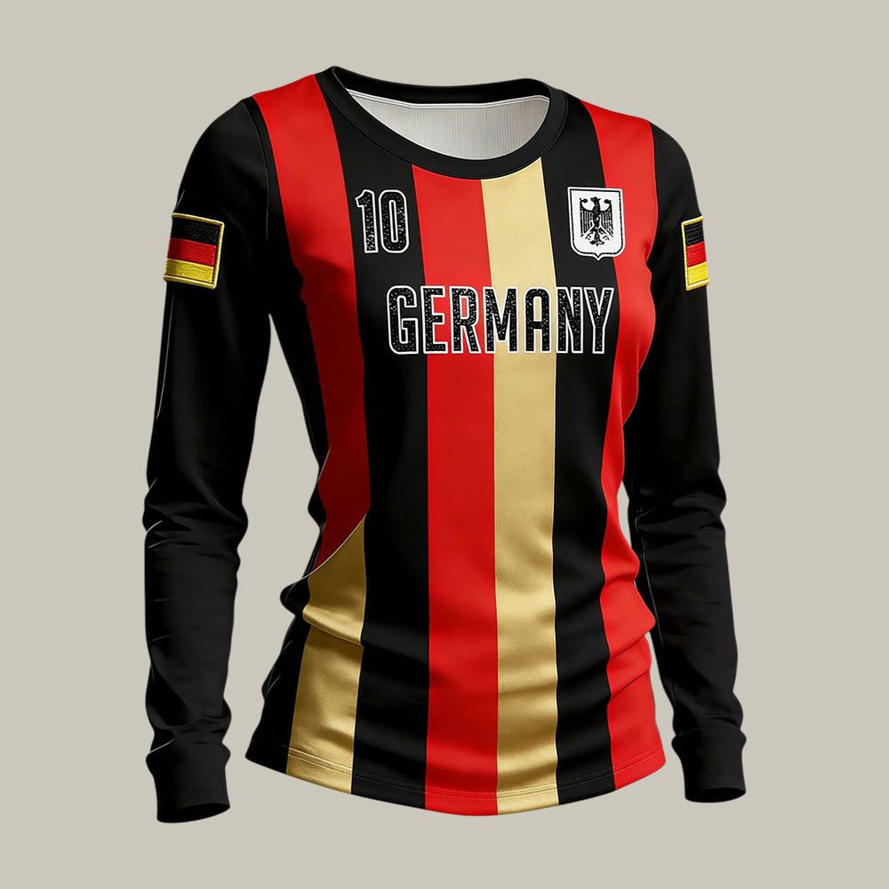 2026 FIFA World Cup Germany Long Sleeve Shirt Soccer Fan Apaprel Mother's Day Gift For Fans