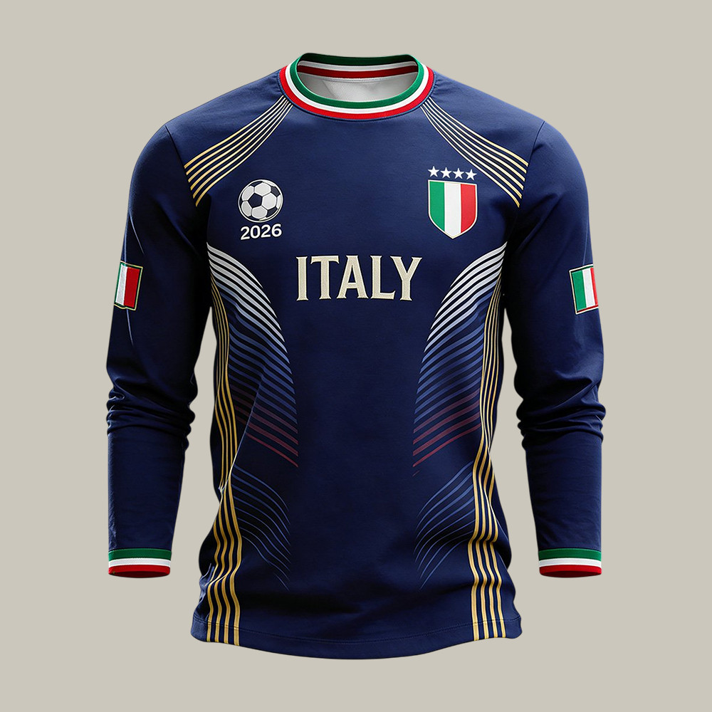 2026 FIFA World Cup Italy Team Long Sleeve Shirt Game Day Clothing Soccer Dad Gift Idea