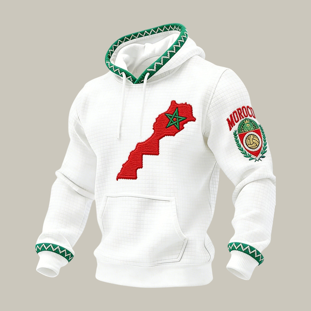 2026 FIFA World Cup Morocco Hoodie Moroccan Pride Flag Map Apparel Soccer Fan Merch