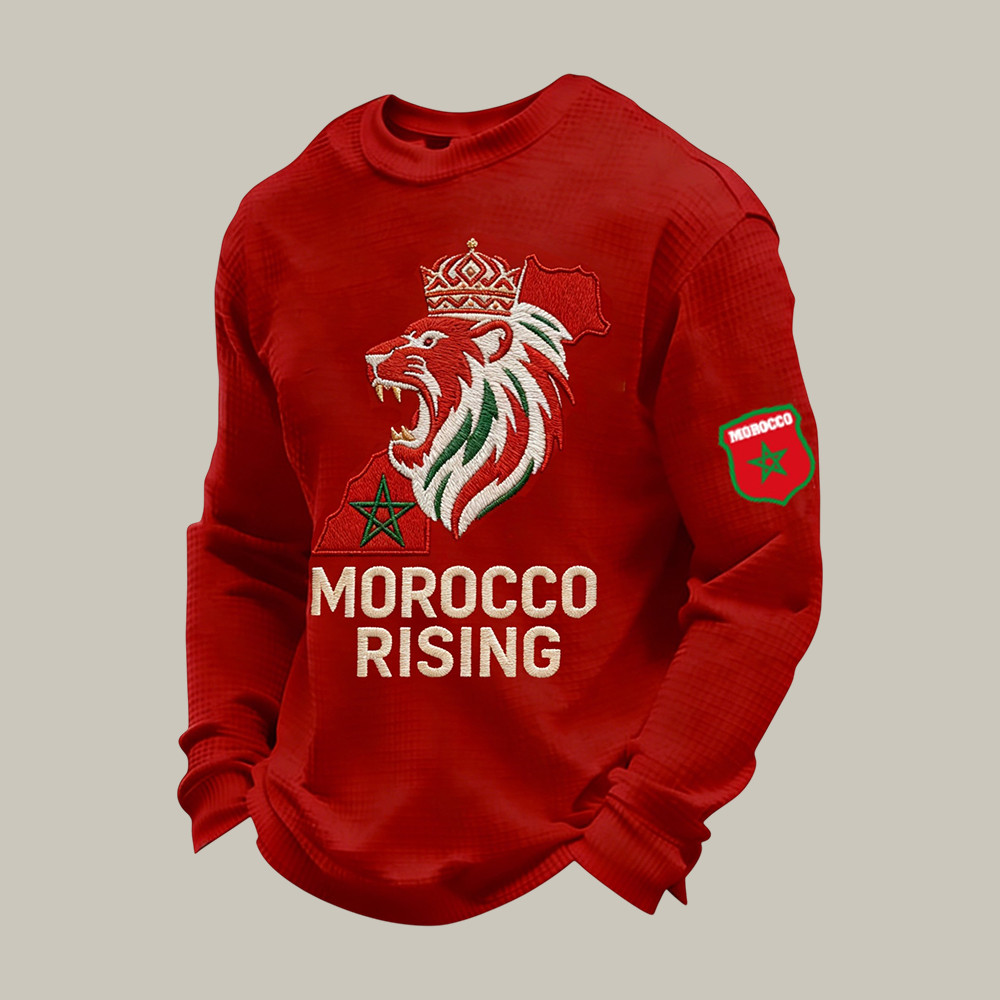 2026 FIFA World Cup Morocco Rising Long Sleeve Shirt Atlas Lions Morocco National Soccer Team Apparel