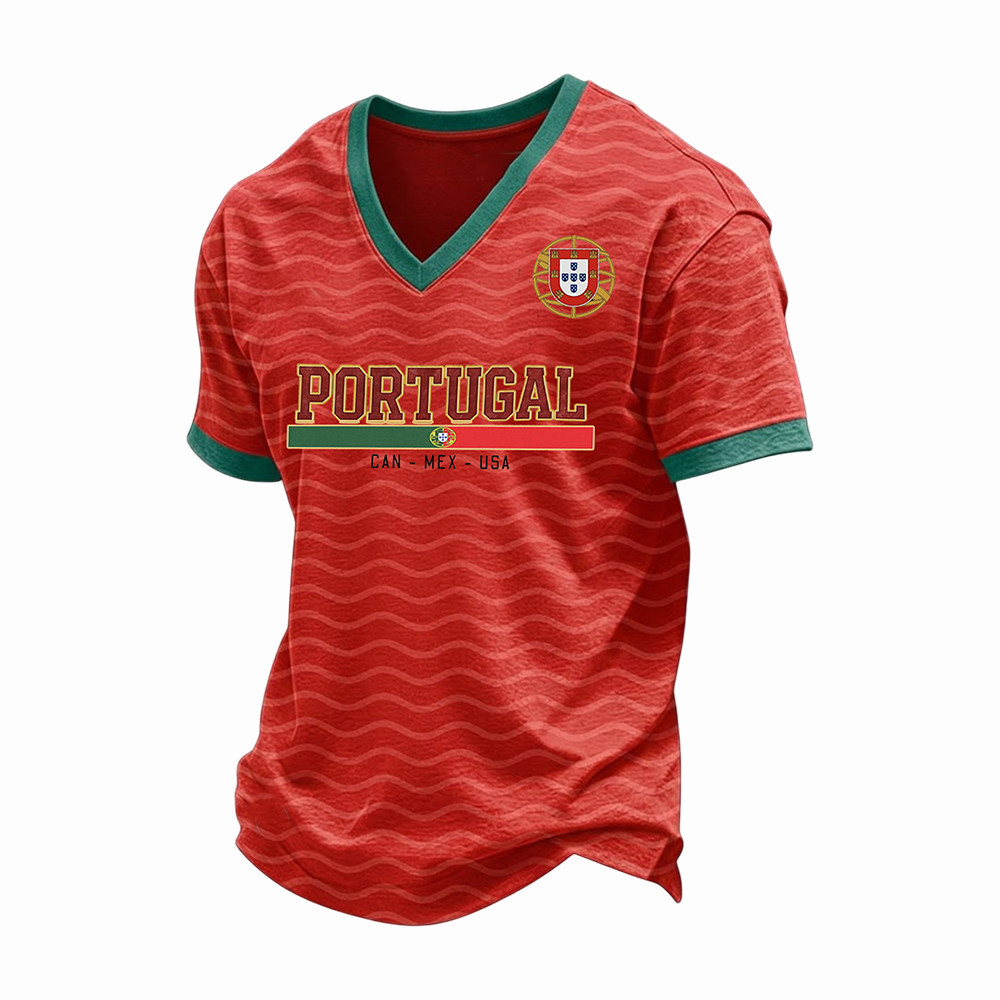 2026 FIFA World Cup Portugal V-Neck Shirt 2026 World Cup Clothes Soccer Lover Presents