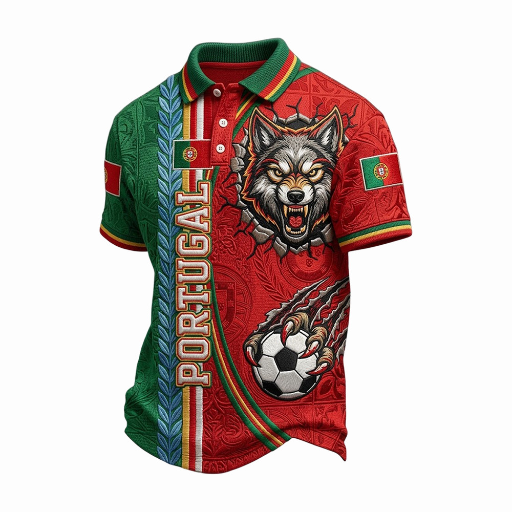 2026 FIFA World Cup Portugal Wolf Polo Shirt 2026 World Cup Shirt Soccer Dad Gear