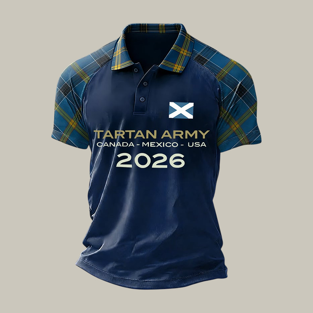 2026 FIFA World Cup Scotland Tartan Army Polo Shirt 2026 FIFA World Cup Merxh Good Gift For Fans