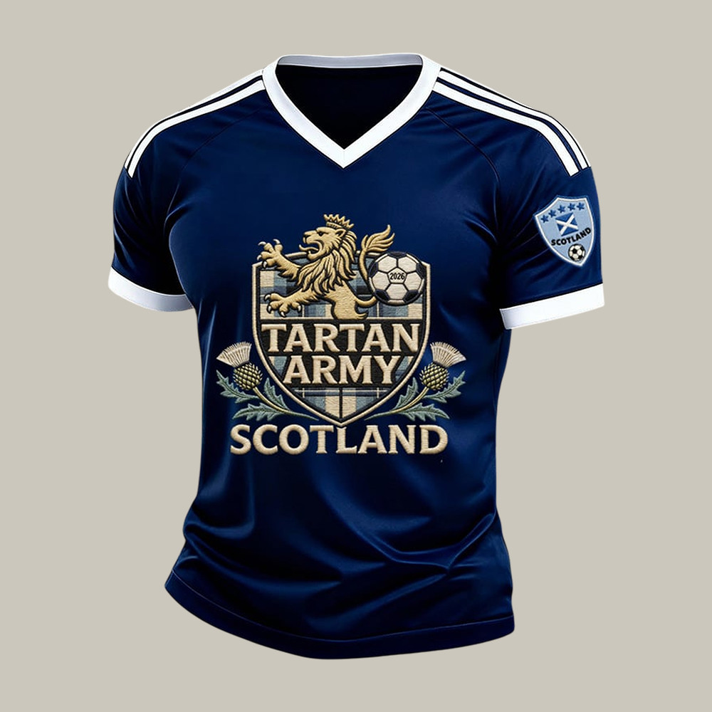 2026 FIFA World Cup Scotland V-Neck Shirt 2026 FIFA World Cup Merch Best Gift For Fans
